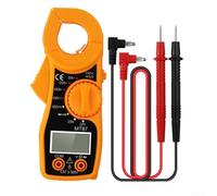 MT87 LCD Digital Clamp Meter Multimeter - 25mm Jaw, AC/DC Voltage & Current, Resistance, Diode & Continuity Tester, Manual Range, Data Hold, Yellow ABS