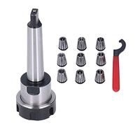 MTA ER25 Collet Chuck Set, Precision Tool Holding Kit with 9pcs Carbon Steel Collets and ER25 Wrench for CNC Milling Machines and Lathes, Ultra - Low Runout for High - Speed (MTA2-ER25-M10)