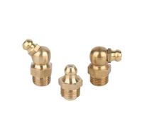 MTADSBKFP Brass Grease Nipple Assortment Kit, 10 Pcs Brass M4-M16 Male Straight 90/45 Elbow Hydraulic Oil Zerk Grease Nipple Fittings(M6x1,45 Degree)