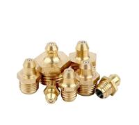 MTADSBKFP Brass Grease Nipple Assortment Kit, Brass Grease Nipple Fitting M4-M20 Metric Thread Straight 45 90 Degree Elbow(Straight,M6x1mm-5pcs)