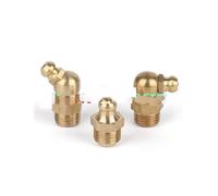 MTADSBKFP Brass Grease Nipple Assortment Kit, Grease Nipple Fitting Brass Metric Male Thread Straight 45 degree 90 degree Oil Fitting(90 Degree)