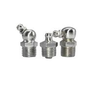MTADSBKFP Brass Grease Nipple Assortment Kit, Grease Nipple Fitting Iron Nickel Plated Metric Male Thread Straight, Elbow Multiple Sizes(Straight,M6x1)