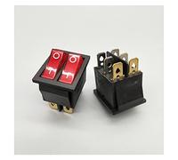 MTADSBKFP Button Panel Slide Switch, 1pcs Kcd8 6 Pin 16A 250V 20a 125V Double Lamp Switch rainproof Switch Kcd6 Marine Power Switch(R2d6p)