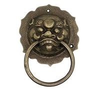MTADSBKFP Head Knocker with Screws, Antique Lion Head Door Knocker，Rustic Villa Front Door Handle， Copper Door Decoration Accessories(Bronze)