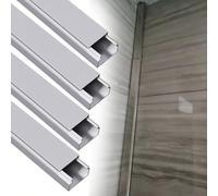 MTADSBKFP Self Adhesive Wire Hider with Connectors, Stainless Steel Square Cable Trunking Raceway Silver Multiple Sizes 3 Or 4 Pcs(4 PCS,W 25 MM H 15 MM L 120 CM)