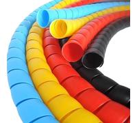 MTADSBKFP Spiral Cable Management Sleeve System, 1 Meter Spiral Cover Cable Protector Line Organizer Sleeve 8mm-14mm Flame Retardant Tube(ID 14mm black)
