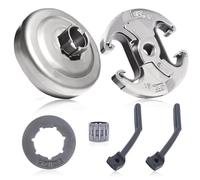 Mtanlo 3/8 Clutch Drum for Husqvarna 455 460 Rancher 461 Chainsaw Replacement Parts with Rim Sprocket Needle Bearing Oil Pressure Line, Clutch Drum Replacement Parts 537291602