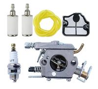 Mtanlo Carburetor Tune Up Kit for Husqvarna 36 41 136 137 141 142 Chainsaw Replaces Walbro WT-834 WT-657 WT-529 WT-289 WT-285 WT-239 WT-202 Air Fuel Filter Line Spark Plug Maintenance Parts