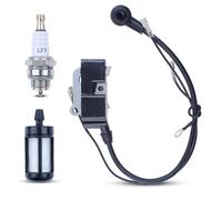 Mtanlo Ignition Coil for Husqvarna 340 345 346 346XP 350 351 353 357 357xp 359 362 365 365 371 371xp 372 372xpg 372 375 375 375 372xp 28K, 38K 5 390 390XP Chainsaw with Petrol Filter