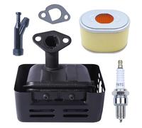 Mtanlo Muffler Exhaust Assembly for Honda GX120 GX160 GX200 168F 4HP 5.5 HP 6.5HP Engine, Muffler with Spark Plug Starter Spark Plug Cap Split Air Filter