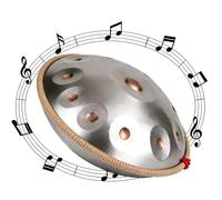 Mtat Handpan Drum 12 Note 22" in Re Minor 432Hz/440Hz Perfect for Beginners & Yoga Includes Soft Bag & Stic Silver h - Relaxing Sound Therapy