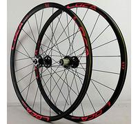 MTB Bike Wheels 26/27.5/29 Inch Bicycle Wheelset Disc Brake 6 Pawl Ultralight Double Layer Alloy Rim Quick Release 7-12 Speed 24 Holes (Color : Black Hub red label, Size 29inch)