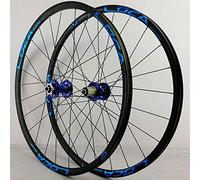 MTB Bike Wheels 26/27.5/29 Inch Bicycle Wheelset Disc Brake 6 Pawl Ultralight Double Layer Alloy Rim Quick Release 7-12 Speed 24 Holes (Color : Blue Hub blue label, Size : 29inch)