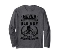 MTB Cycling Biking Old Guy on a Mountain Bike Riding Long Sleeve T-Shirt