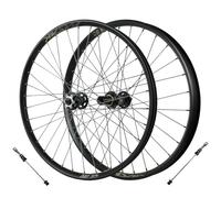 Mtb Disc Brake Wheelset 26/27.5/29-32h Quick Release Front 100mm & Rear 135mm, 360 Clicks Hub, Compatible With 7-12 Speed Mountain Bikes Black 26''
