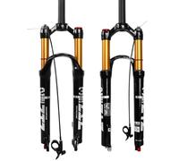 MTB Fork,Mountain Front Fork Air Pressure Shock Absorber,120mm Travel,1 1/8 Straight Tube, QR 9mm*100m MTB Air suspension fork, for XC/AM Mountain Bike (Remote Lockout, 26)