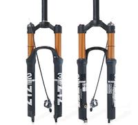 MTB Fork,Mountain Front Fork Air Pressure Shock Absorber,120mm Travel,1 1/8 Straight Tube, QR 9mm*100mm MTB Air suspension fork, for XC/AM Mountain Bike (Remote Lockout, 27.5)
