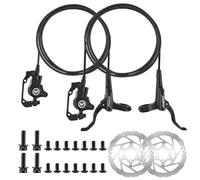 MTB Hydraulic Disc Brake Set, Front 800mm Rear 1400mm Aluminum Alloy Brakes Kit, Mountain Bicycle Hydraulic Disc Brake Levers with IS/PM Universal Adapter, 160mm Rotor, for MTB Bike,Road Bike,Fat Bike