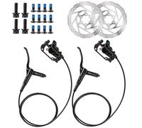 MTB Hydraulic Disc Brake Set, Front 800mm Rear 1450mm Aluminum Alloy Hydraulic Disc Brake for Mountain Bike, Road Bike, Bicycle Oil Pressure IS/PM Universal Adapter 160mm Rotor with Fixing Screw