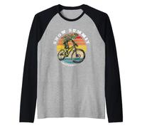 MTB Mountain Bike Snow Summit California Mountain Biking Raglan Baseball Tee