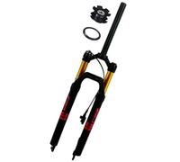 MTB Mountain Bike Suspension Fork 27.5 29 Inch Damping Adjustment Bicycle Front Forks 1-1/8 Straight Tube Travel 120mm Quick Release 9 * 100 Disc Brake (Color : Black red remote, Size : 29inch)