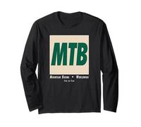 MTB Mountain Biking Funny Biker Downhill Trail Art Long Sleeve T-Shirt