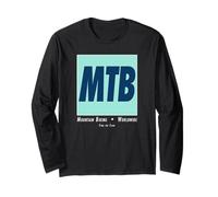 MTB Mountain Biking Funny Biker Downhill Trail Art Long Sleeve T-Shirt