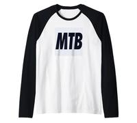 MTB Mountain Biking Funny Biker Downhill Trail Art Raglan Baseball Tee