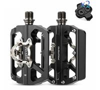 MTB Pedals Aluminum Aolly Clipless Flat Dual Platform with Cleats - Bike Pedals Compatible with Shimano Clipless, 3 Sealed Bearing Lightweight Non-Slip Bicycle Pedal for Gravel BMX Bike 9/16"
