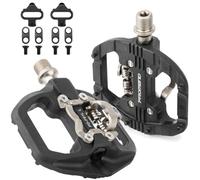 MTB Pedals Clipless Flat Dual Platform with Cleats - Compatible with Shimano Clipless Bike Pedals, 3 Sealed Bearing Lightweight Nylon Fiber Bicycle Pedal for Gravel BMX City Bike