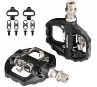 MTB Pedals Clipless Flat Dual Platform with Cleats - Compatible with Shimano Clipless Bike Pedals, 3 Sealed Bearing Lightweight Nylon Fiber Bicycle Pedal for Gravel BMX City Bike 9/16"