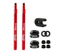 MTB Road Bike Tubeless Tire Presta Valve Extender Universal Vacuum Tire 2 Pcs 80mm Red