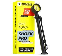 MTB Shock Pump 400 PSI with Gauge, Suspension Fork Pump with Dual Action - Alphatrail ShockPro for Air Forks & Rear Shocks, Air Bleeder, Schrader Valve, for RockShox, Fox, Öhlins