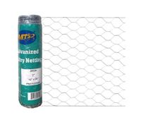 MTB SUPPLY 20GA Galvanized Hexagonal Poultry Netting Chicken Wire 12 inches x 25 feet x 1 inch Mesh