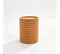 Mtbricey 12PCS Cork Coasters Round Drink Coasters with Deep Groove Raised Rim Natural Cork Absorbent Heat Resistant Table Protectors for Beverages Coffee Mug Beer-for Home Office Dining Table
