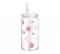 Mtbricey 16oz Pink Bow Cups Reusable Plastic Cups with Lids and Straws Cherry Blossoms Design Tumblers for Iced Coffee Smoothie Juice Cold Drinks Flower Girl Cup for Pink Party Baby Shower (BB)