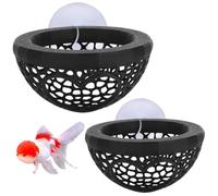 Mtbricey 2PCS Floating Aquarium Hide Love Heart Shaped Betta Hammock Black PLA Fish Cave Tunnel Feeding Decorative Accessories Safe Resting Spot for Small Betta Fish Shrimp Corydoras Nano Fish