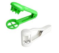 Mtbricey 2Pcs Grape Cutter Strawberry Slicer Stainless Steel Blade Quarter Fruit Cutter for Grapes Cherry Tomatoes Olives Small Fruits Portable Kitchen Gadget for Meal Prep and Picnic (Green & White)