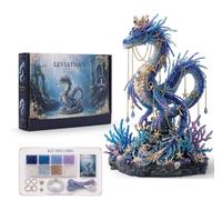 Mtbricey 3D Beaded Animal Craft Kit Mythical Ocean DIY Beading Set Octopus Sea Dragon Phoenix Bead Kit with Tools Instructions Creative Hobby Gift for Teens Adults (Sea Dragon)