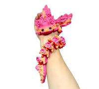 Mtbricey 3D Printed Axolotl Figure 21 cm / 8.27 in Articulated Salamander Toy Joint Movable 3D Printed Animals Fidget Toy Cute Axolotl Plush Alternative Fun Desk Home Office Decor Gift for Adults (D)