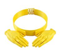 Mtbricey 3D Printed Palm-Sized Sun Hat Yellow Hands-Free Hand Shade Visor Adjustable Headband Funny Hats Lightweight Eye-Catching Design for Beach Outdoor Activities Park Party Running Hiking (B)