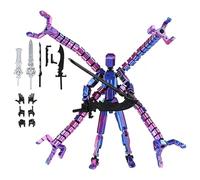 Mtbricey 3D Printed T13 Fully Assembled Action Figure Multi Joint Articulated Dummy 13 Model Toy for Collectors Game Lovers or Present Fans Desktop Decor Collecting and Easter Gifts (Red Blue)