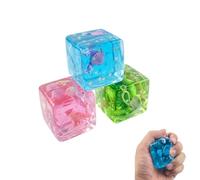Mtbricey 3PCS Cube Squishy Ocean Seashell Ice Cube Sensory Stress Relief Toys Mini Ice Cube Slow Rise Squeeze Toys for Adults & Teens Soft Portable Fish Fidget Toys for Home Travel Office
