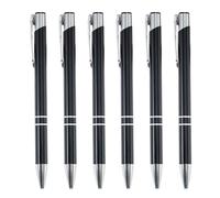 Mtbricey 6 Pcs Luxury Business Metal Ballpoint Writing Pens for Colleagues Teachers Adults Students 1mm Multipack Retractable Black Ink Ballpoint Pens with Clip Black Biro Pens for Daily Work School