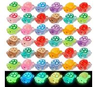 Mtbricey 60Pcs Luminous Tiny Resin Turtle Figures Glow in The Dark Mini Resin Turtles Animals for Fairy Garden Micro Landscape Aquarium Dollhouse Decor DIY Crafts and Miniature Scenes
