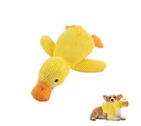 Mtbricey Calming Duck Toy for Dog Squeaky Interactive Plush Toy Quack-Quack Chew Toy Soft Stuffed Calming Yellow Duck Toy for Anxious Dogs Pet Calming Pillow For Puppies Small Medium Dogs (Medium)