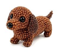 Mtbricey DIY Animals Beading Kit Tiny 3D Dachshund Beaded Embroidery Kit with Colorful Beads & Instructions Beaded Animal Handmade Jewellery Art Making Kit for Adults & DIY Projects Lovers (02)