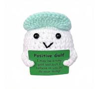 Mtbricey Handmade Emotional Support Crochet with Inspirational Card Cute Creative Positive Crochet Dolls Motivational Gifts for Women Men Best Friend Mum Birthday Office Home Desk Decor (Golf Ball)