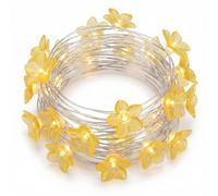 Mtbricey Lily Flower String Lights 2M 20 LED Fairy Lights Battery Operated Spring Flower Lights for Bedroom Garden Party Wedding Home Decoration (Yellow)