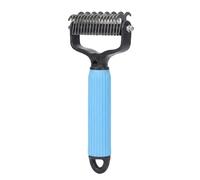 Mtbricey Professional 2-Sided Dog Dematting Comb Undercoat Rake, Pet Grooming Brush Undercoat Comb for Removing Mats, Tangles, Knots and Loose Fur, Safe Deshedding Tool for Long & Thick Coats (Blue)